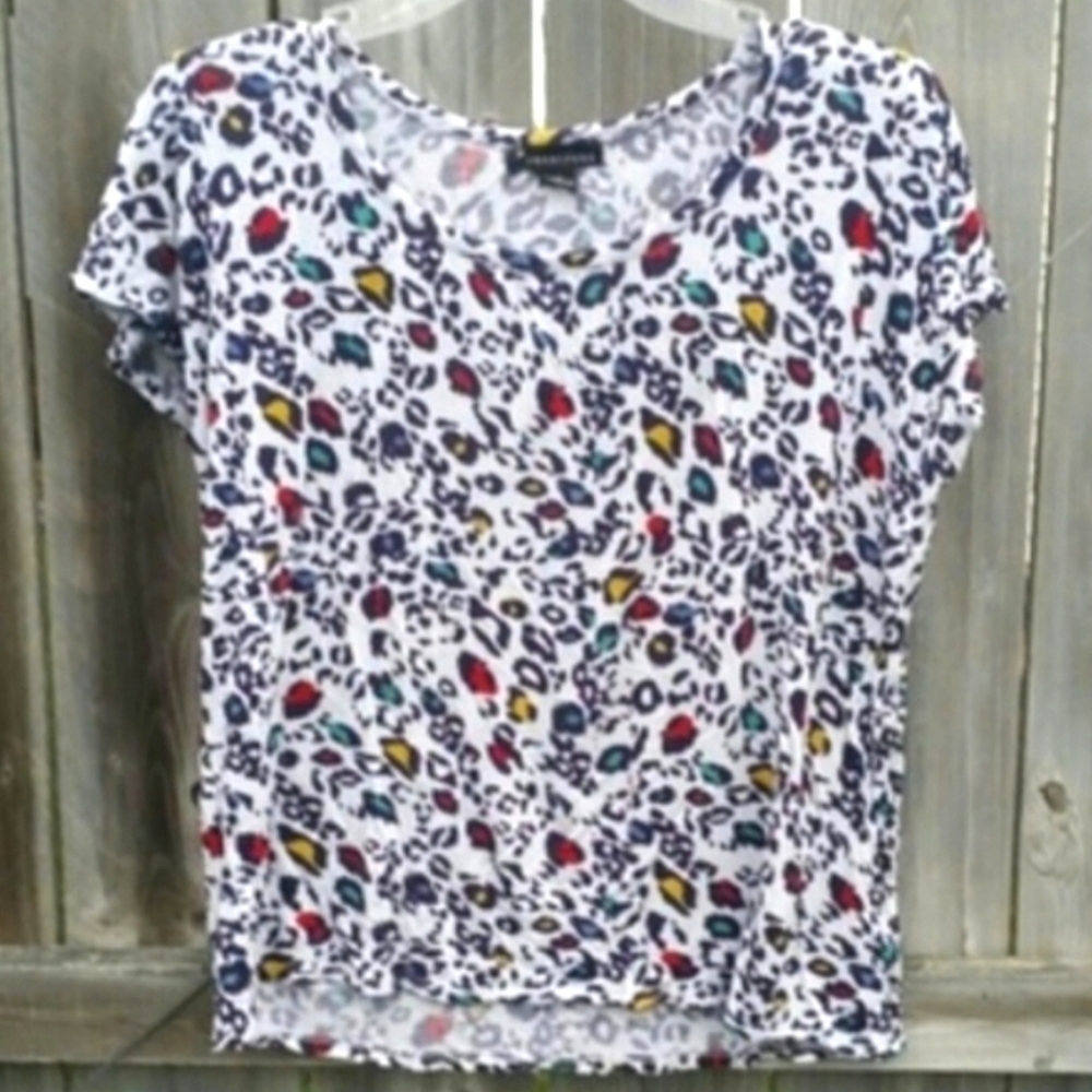 Animal Print Top by Forever 21 with Purple, White and Multi Color Print